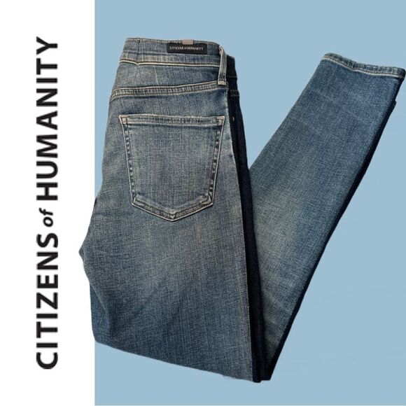 Citizens Of‎ Humanity Women’s Rocket Crop High Rise Shadow Stripe - Size 27 - Picture 3 of 4